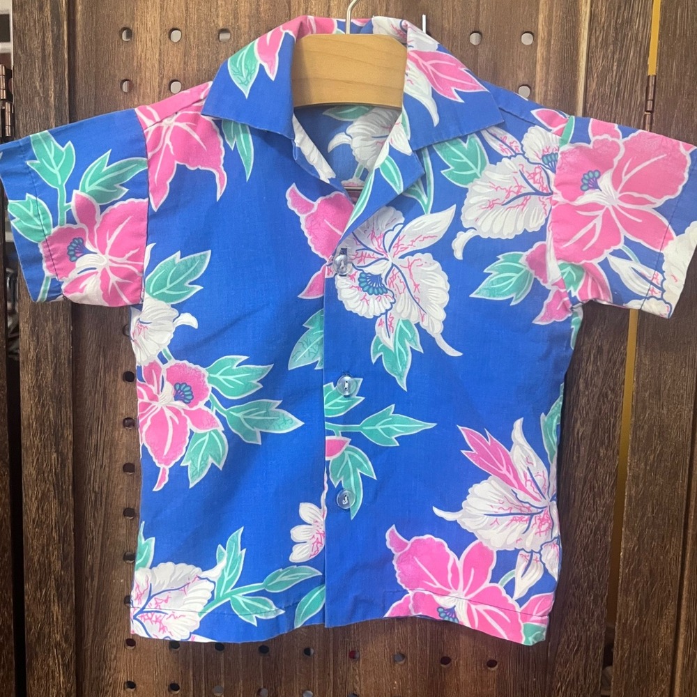 Royal Creations Hawaii Kids Shirt Hawaiian Floral Vintage Retro Tropical